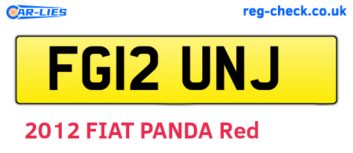 FG12UNJ are the vehicle registration plates.