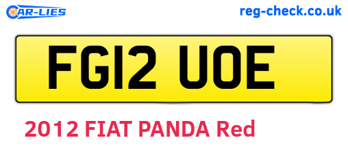 FG12UOE are the vehicle registration plates.