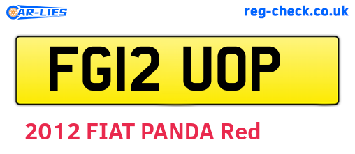 FG12UOP are the vehicle registration plates.