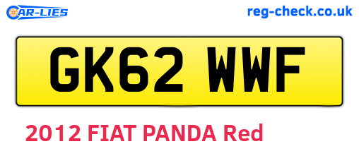 GK62WWF are the vehicle registration plates.
