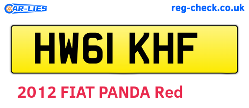 HW61KHF are the vehicle registration plates.