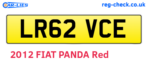 LR62VCE are the vehicle registration plates.