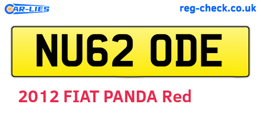 NU62ODE are the vehicle registration plates.