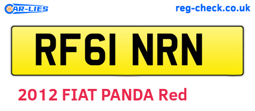 RF61NRN are the vehicle registration plates.