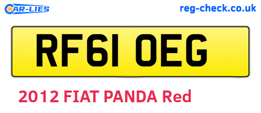 RF61OEG are the vehicle registration plates.