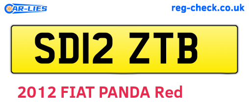 SD12ZTB are the vehicle registration plates.