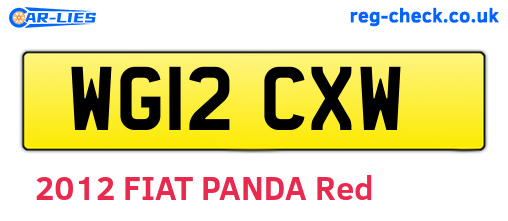 WG12CXW are the vehicle registration plates.
