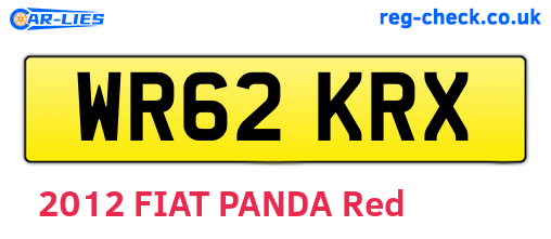 WR62KRX are the vehicle registration plates.