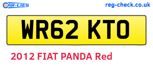 WR62KTO are the vehicle registration plates.