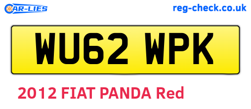 WU62WPK are the vehicle registration plates.