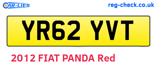 YR62YVT are the vehicle registration plates.