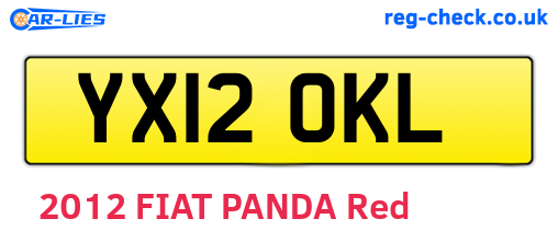 YX12OKL are the vehicle registration plates.