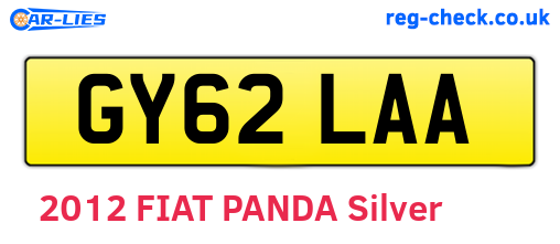 GY62LAA are the vehicle registration plates.