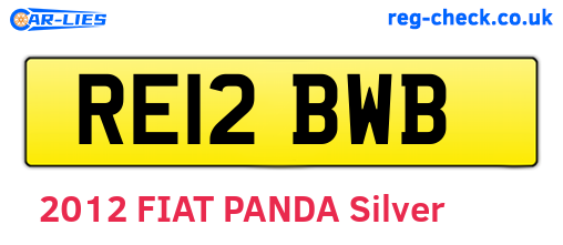 RE12BWB are the vehicle registration plates.