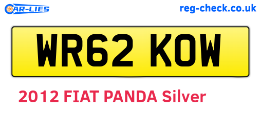 WR62KOW are the vehicle registration plates.