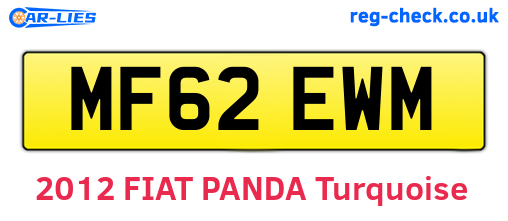 MF62EWM are the vehicle registration plates.