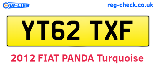YT62TXF are the vehicle registration plates.