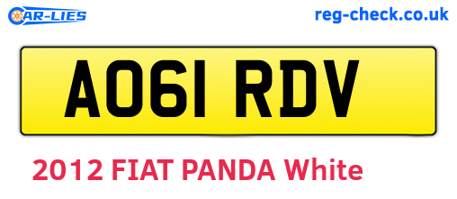 AO61RDV are the vehicle registration plates.