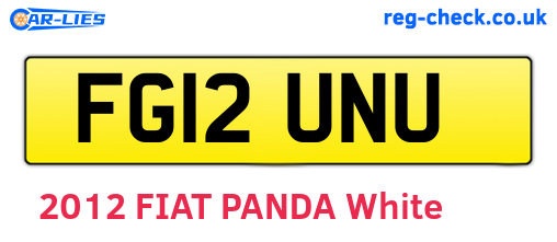 FG12UNU are the vehicle registration plates.