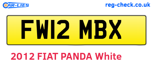 FW12MBX are the vehicle registration plates.