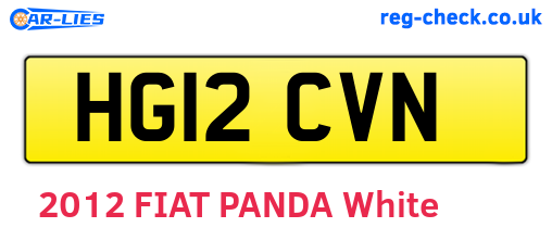 HG12CVN are the vehicle registration plates.