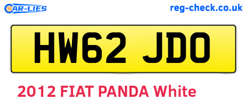 HW62JDO are the vehicle registration plates.