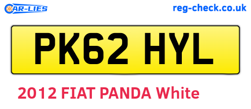 PK62HYL are the vehicle registration plates.