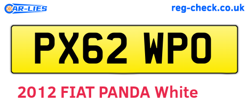 PX62WPO are the vehicle registration plates.