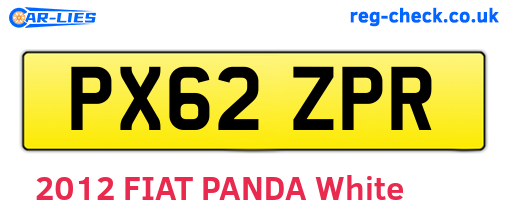 PX62ZPR are the vehicle registration plates.
