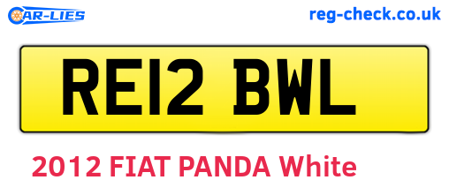 RE12BWL are the vehicle registration plates.