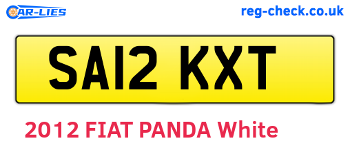 SA12KXT are the vehicle registration plates.