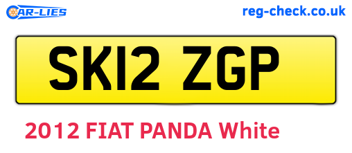 SK12ZGP are the vehicle registration plates.
