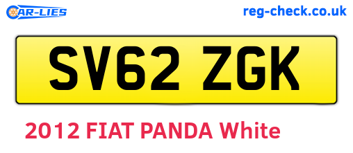 SV62ZGK are the vehicle registration plates.