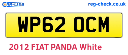 WP62OCM are the vehicle registration plates.