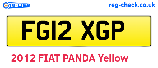 FG12XGP are the vehicle registration plates.