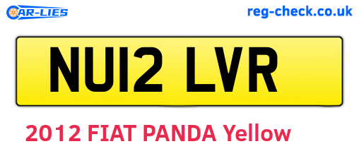 NU12LVR are the vehicle registration plates.