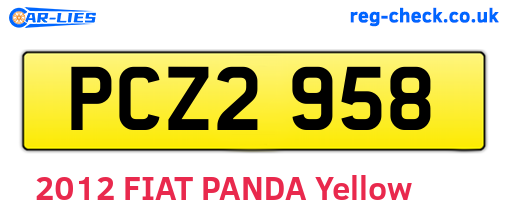 PCZ2958 are the vehicle registration plates.