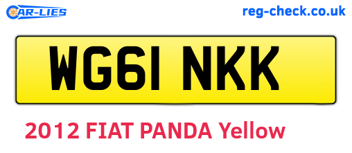 WG61NKK are the vehicle registration plates.