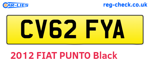 CV62FYA are the vehicle registration plates.