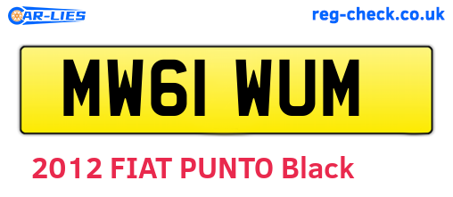 MW61WUM are the vehicle registration plates.