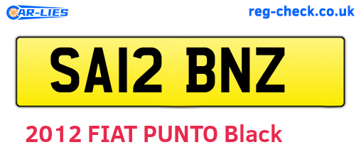 SA12BNZ are the vehicle registration plates.