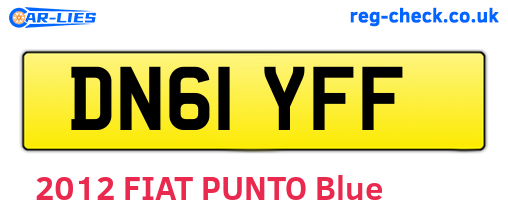 DN61YFF are the vehicle registration plates.