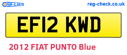 EF12KWD are the vehicle registration plates.