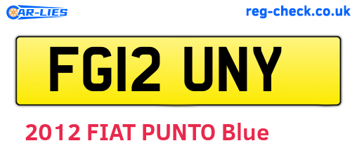 FG12UNY are the vehicle registration plates.