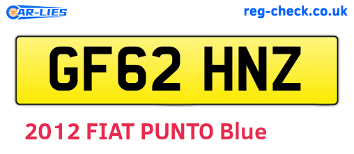 GF62HNZ are the vehicle registration plates.
