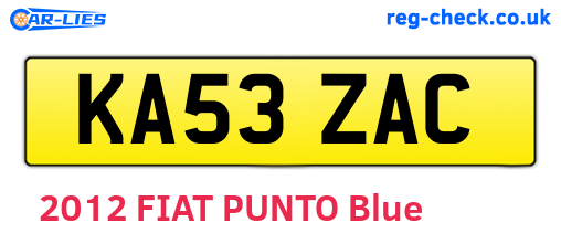 KA53ZAC are the vehicle registration plates.
