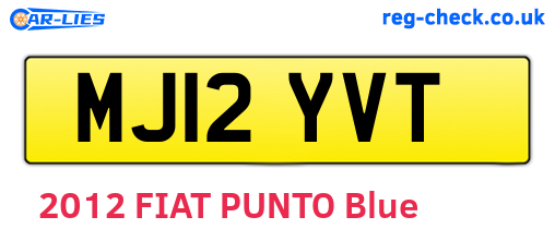 MJ12YVT are the vehicle registration plates.