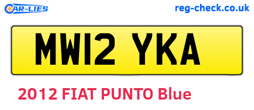 MW12YKA are the vehicle registration plates.