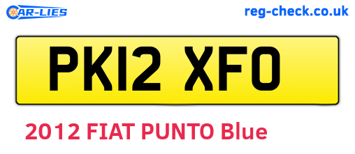 PK12XFO are the vehicle registration plates.