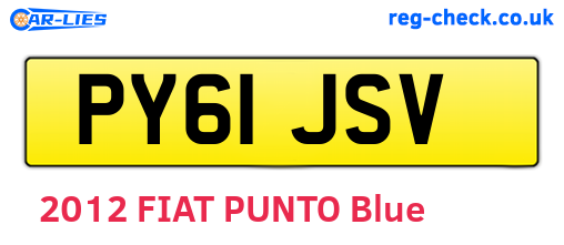 PY61JSV are the vehicle registration plates.